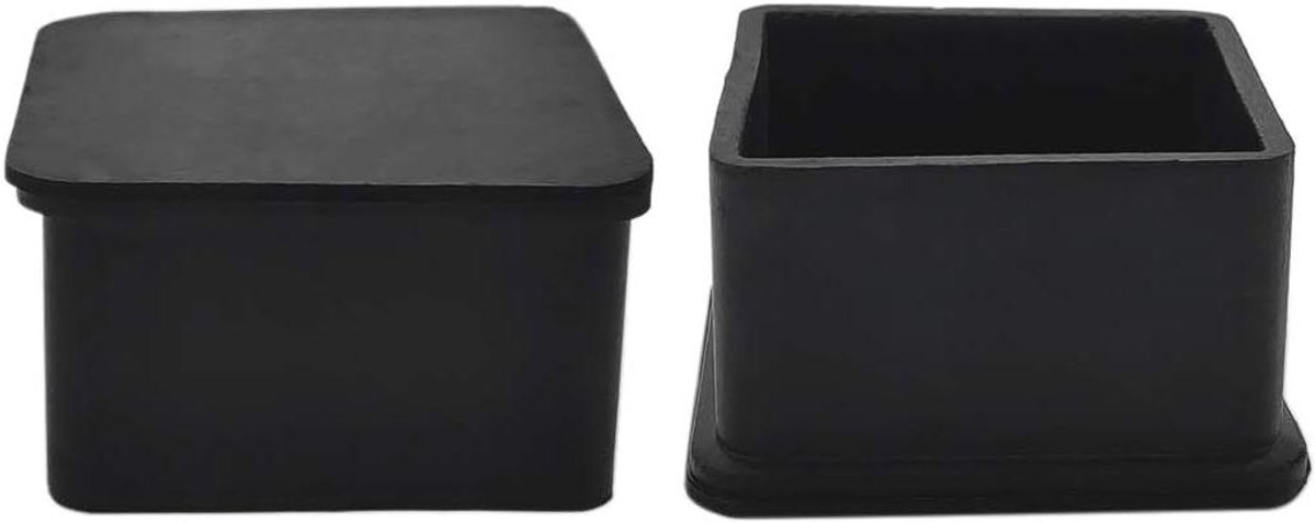Meubelpot Dopjes - Stoelpoot Beschermers - Vloer Beschermen - Antislip Rubber - Vierkant 50mm - Zwart