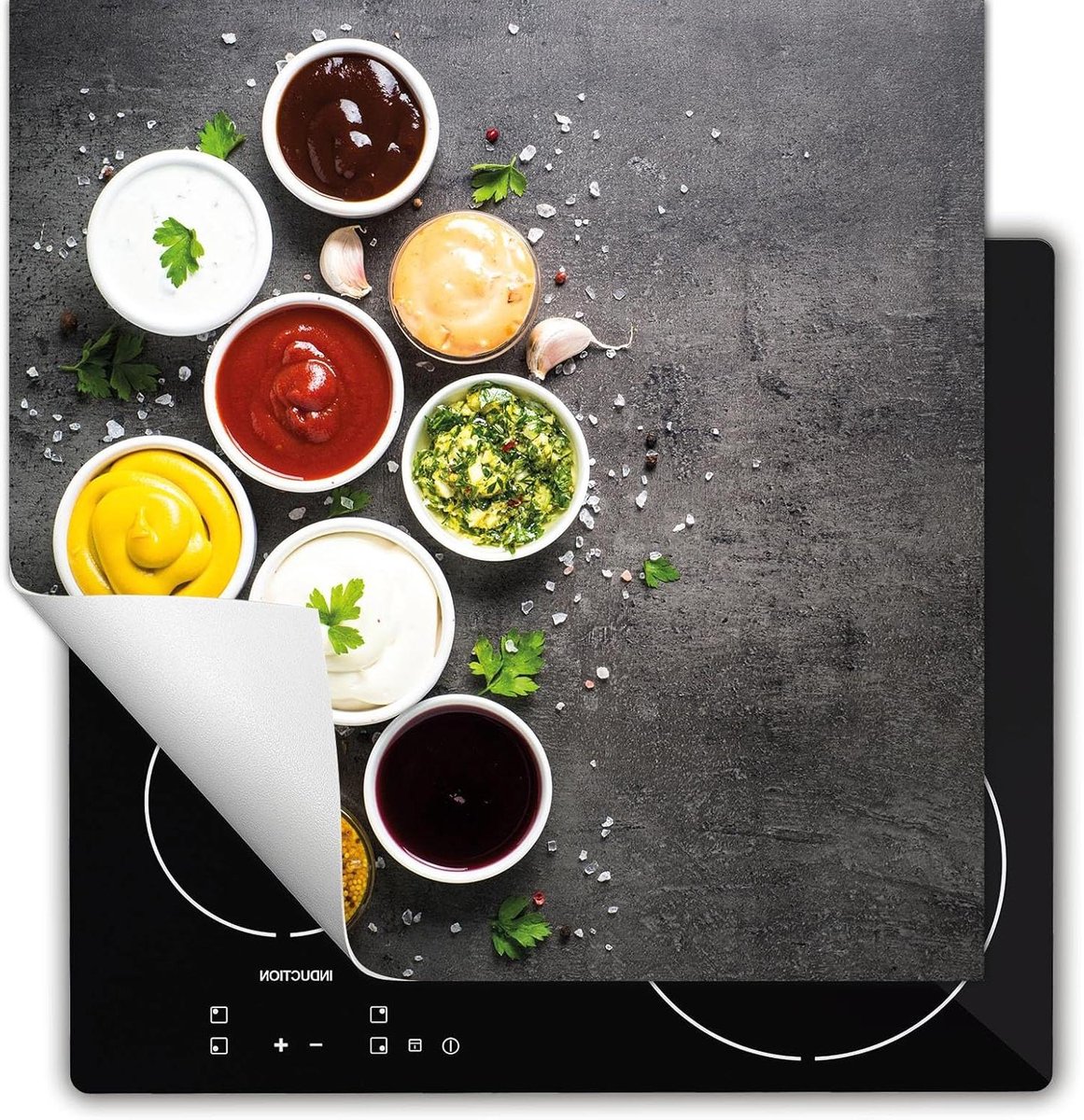 Kookplaat Beschermer Werkblad Bescherming Extra Werkruimte Anti-slip Vinyl 60x52 cm Kruiden Leisteen