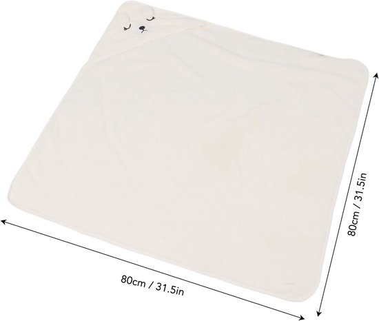 Baby Badjas met Capuchon - Wikkeldoek Dieren - Na het Baden - Zacht Koraal Fleece - 80 x 80 cm — afbeelding 3