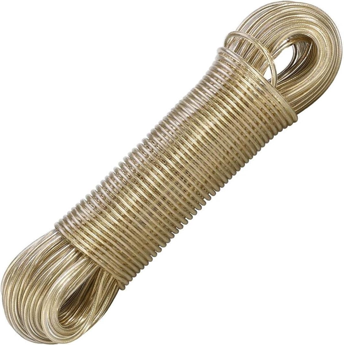 Vinsani 50 m Waslijn Touw Sterke Stalen Kern Wasserij Kleding Lijnen - Rot, Schimmel, Doorzakken & Weerbestendig Dikke Sterke Plastic PVC Cover Tuin Outdoor