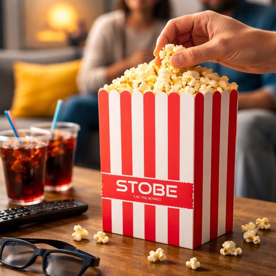 STOBE - Popcorn bakjes - Stevige popcorn uitdeel zakjes - filmavond - thuisbioscoop - kinderfeest - Popcorn maker- popcorn bakjes91*46*153mm — afbeelding 4