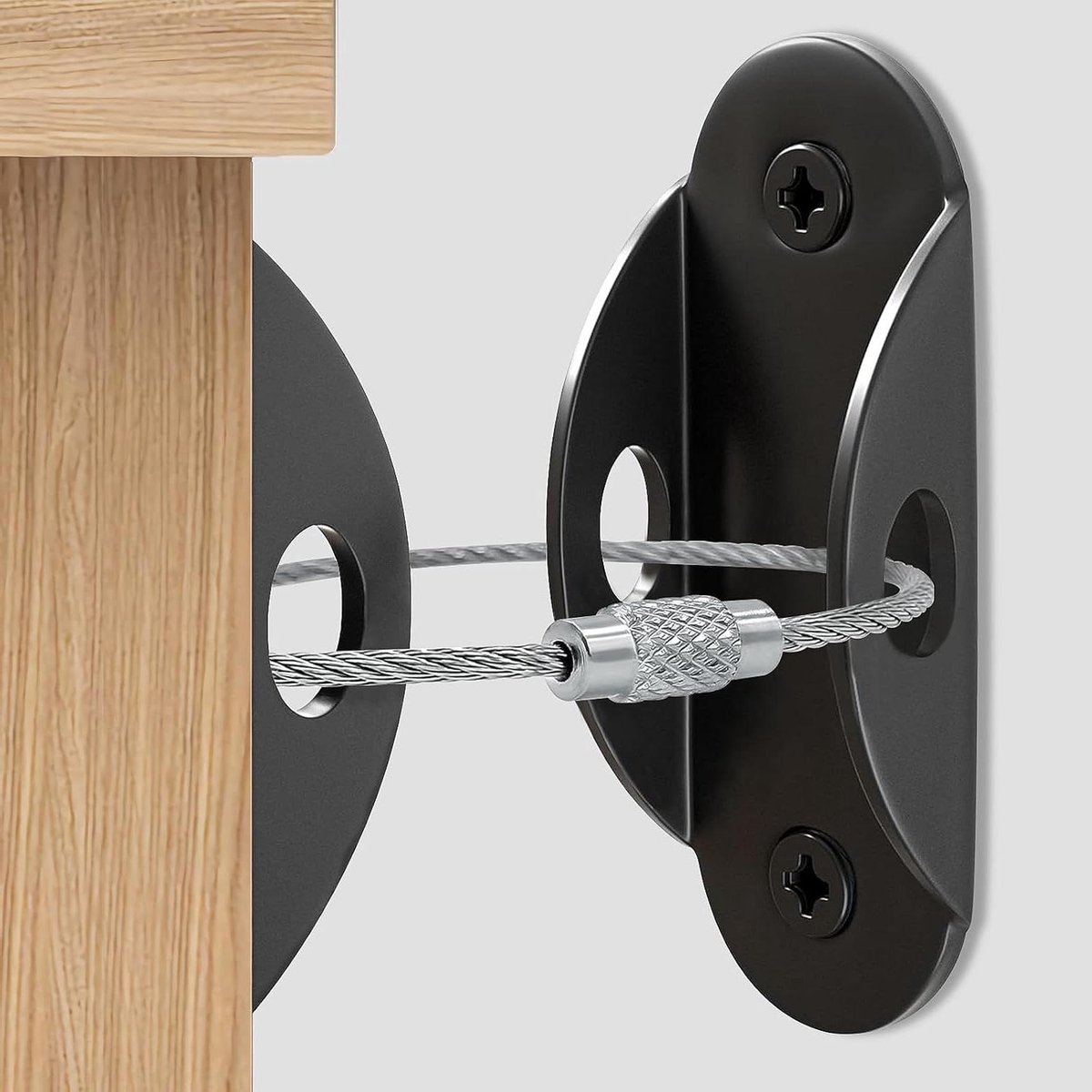 Meubelankers - Anti-tip bandjes - Babyproofing huis - 420 lbs spanning - 8 stuks - Zwart