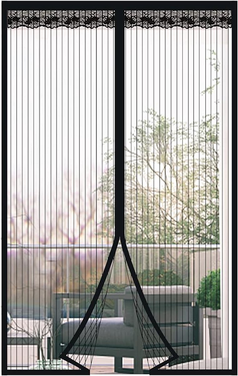 Magnetisch Horre Deur Raam 80x190cm Anti-Muggen Deurgordijn Ultra Fijne Maas Horre met Magneetsluiting Zonder Boren voor Balkon, Slaapkamer, Zwart