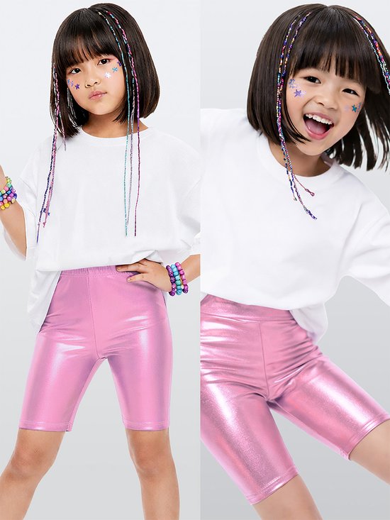 Denokids CFF-26Y1-153 Roze Meisjes Legging Met Folie-Effect Boven de Knie 116