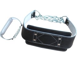 Lisaro Dip belt leather comfort, the perfect dip belt for adding weight to your dip and pull up exercises., Black