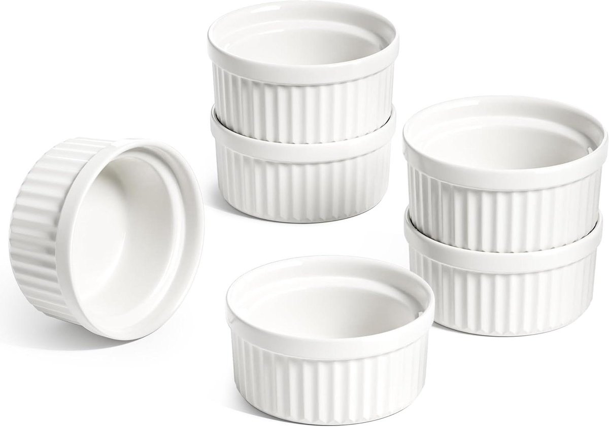 Mini Porseleinen Ramekin Souffléschaaltjes in Wit