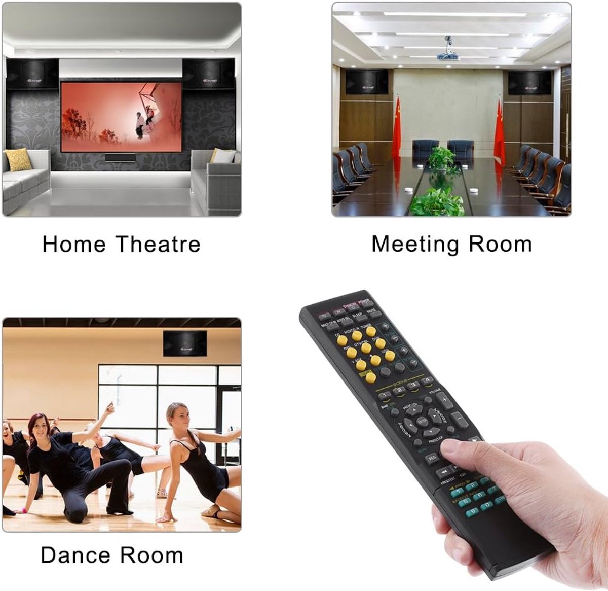 Universele Afstandsbediening - Audio Remote Controller - Audio Bediening - Geen Programmering Nodig - 8m Overdracht - Zwart