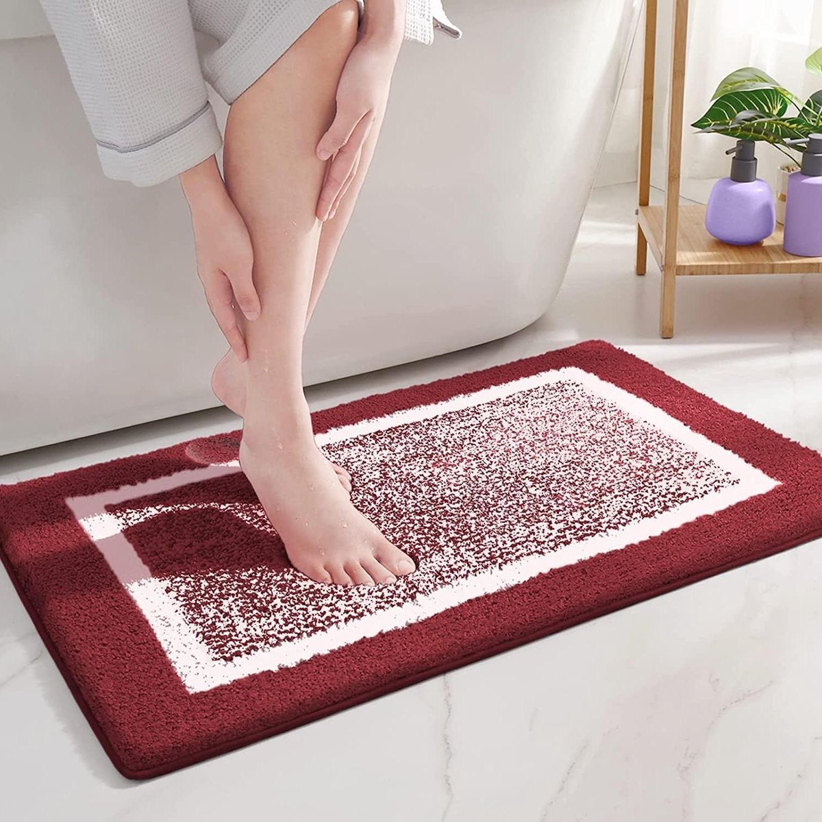 Badmat voor bad of douchebak, antislip en sneldrogend, dankzij de absorberende en zachte m