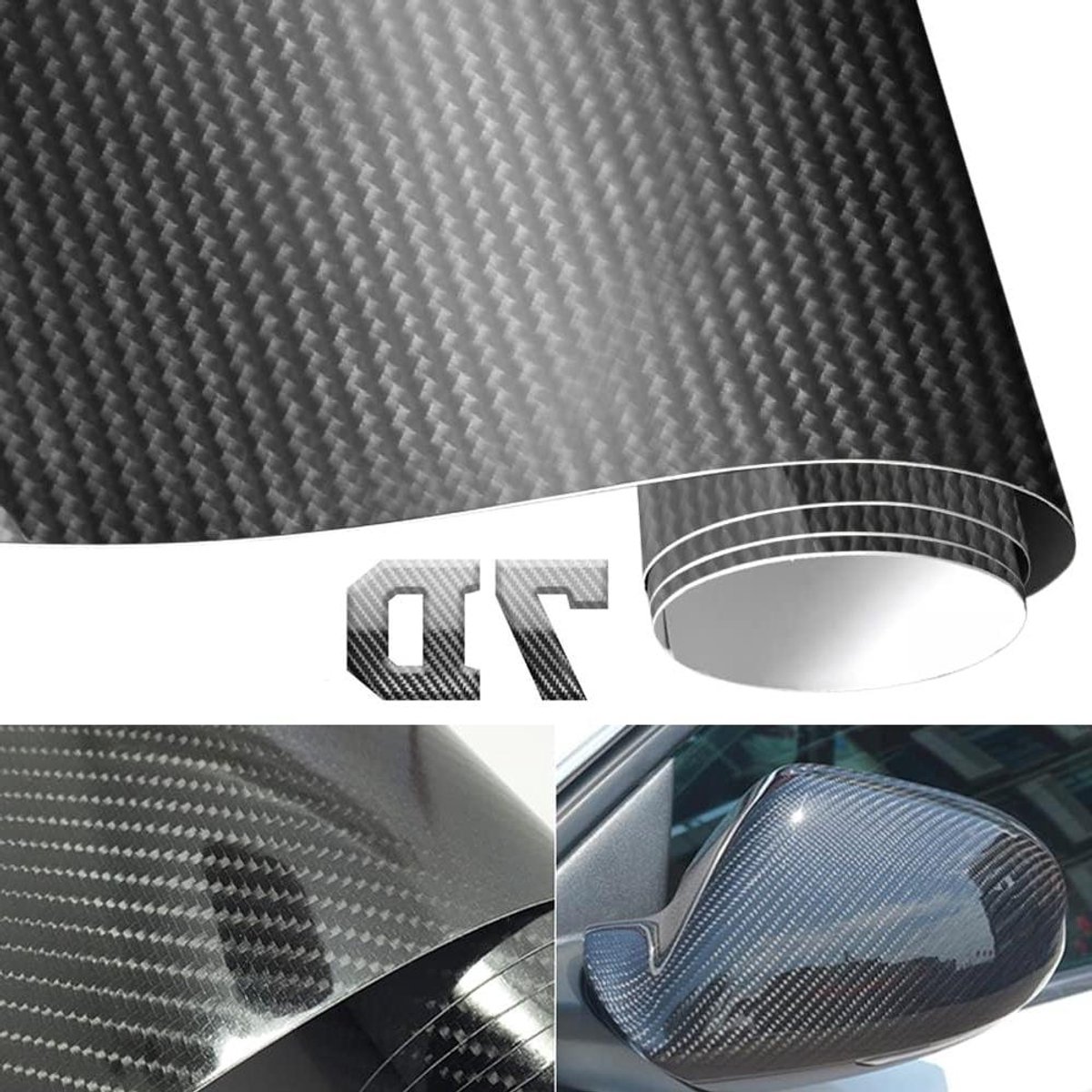 Carbonfolie Zwart - Vinyl Folie - Auto Decoratie - Luchtkanaal Technologie - 152 x 30cm