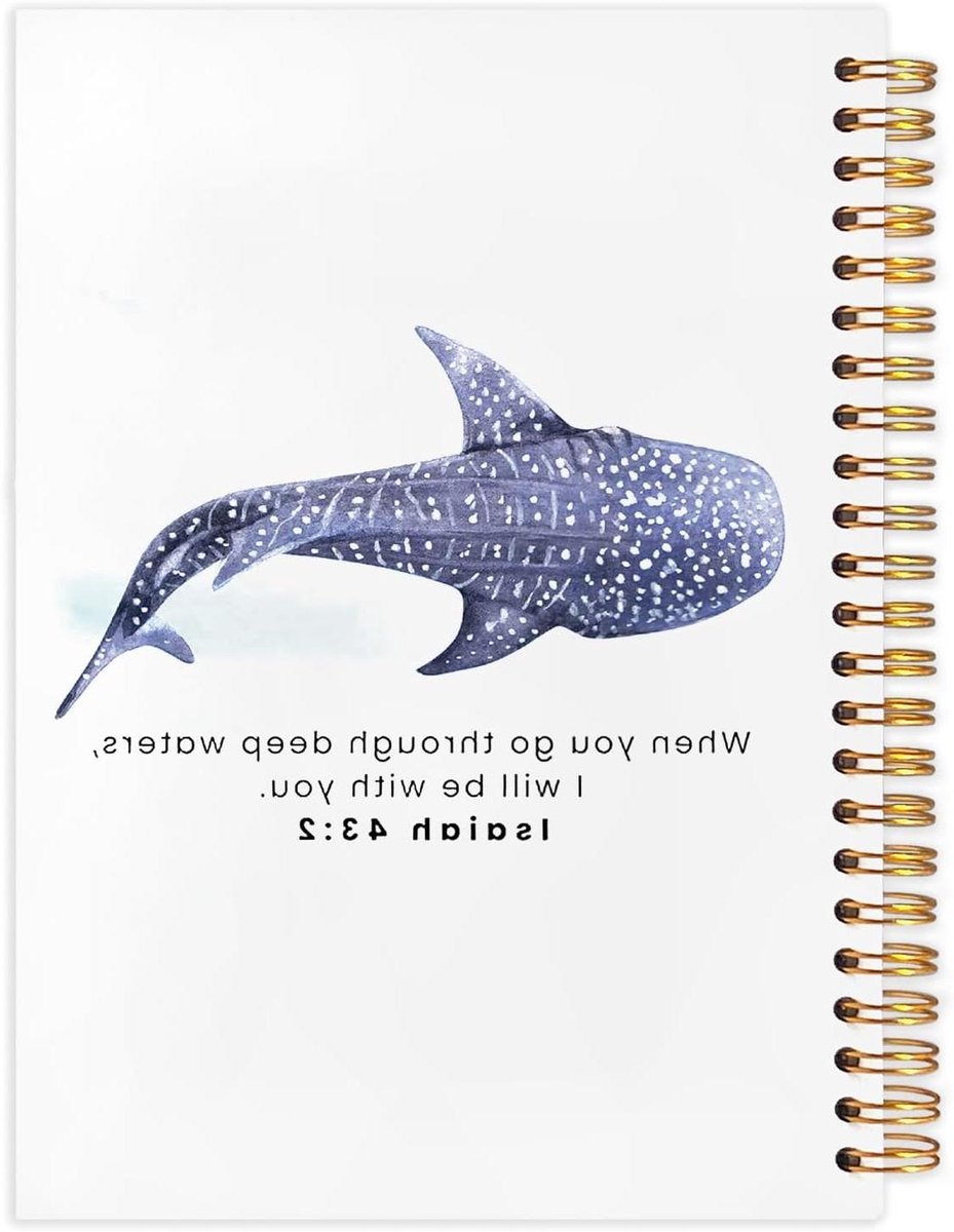 Bijbel Notitieboek - Schrift Gebed Dagboek - Kerk Notities Maken - Hardcover Spiraalbinding - 5.5x8.3 Inch - Isaïas 43:2