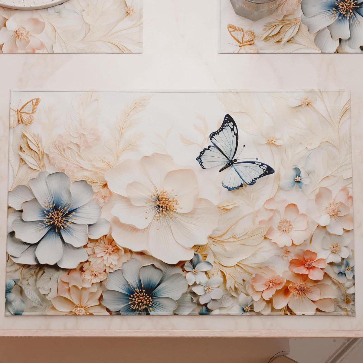 Tafelkleden Set - Placemats Wasbaar - Keuken Decoratie - Digitale Print - 30x45 cm - Mariposa