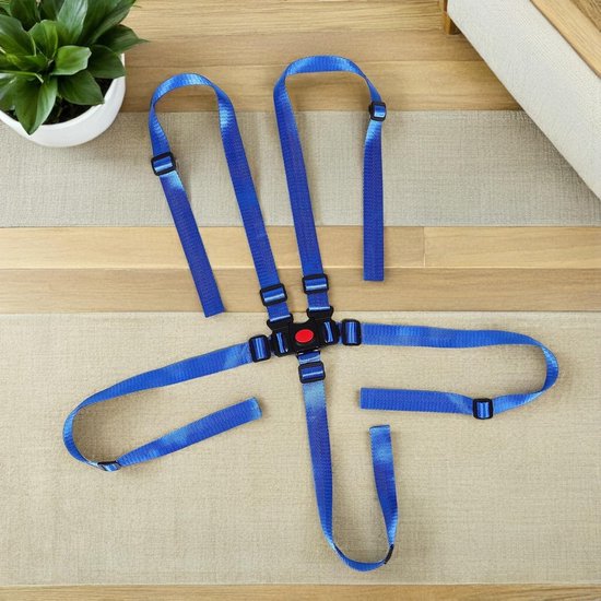 Kinderstoel Tuigjes - Baby Riemen - Veilig Zitten - 5-Punts Bevestiging - Verstelbaar - Blauw — afbeelding 4