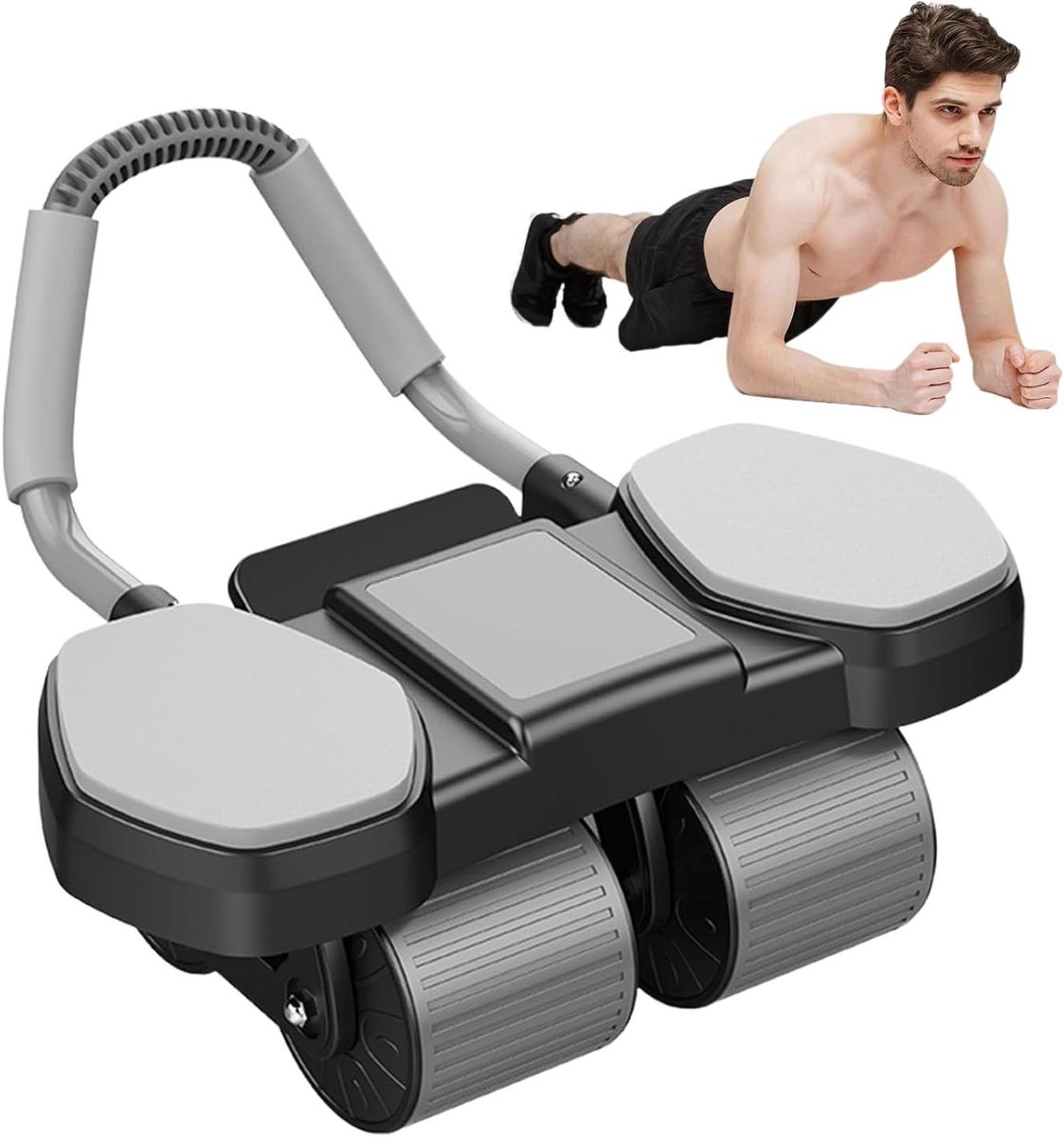 Buikspierwiel - Ab Roller - Lichaamsversterking - Zelfterugkerend - 45x40x24cm - Zwart