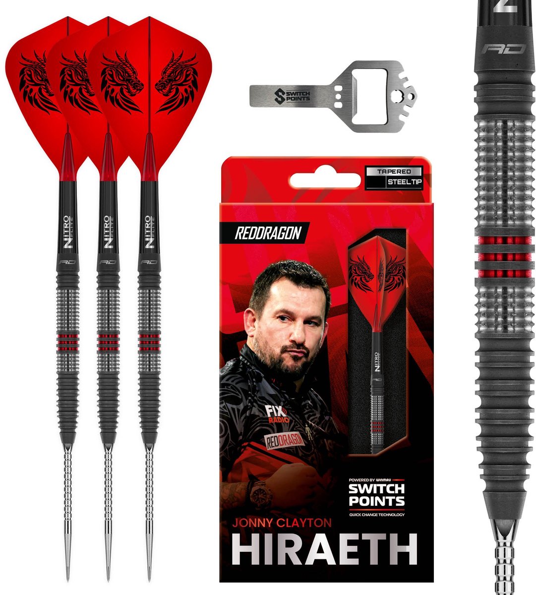 Red Dragon Jonny Clayton Hiraeth Switch Point 90% - Dartpijlen