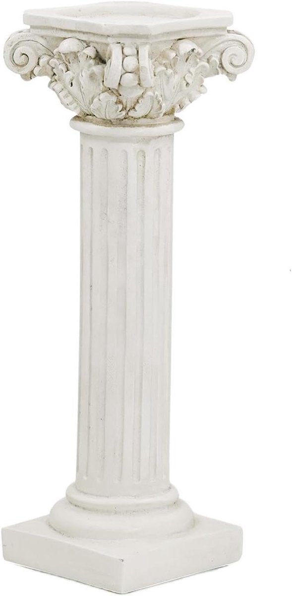 Romeinse pijler - Griekse kolom basis - Decoratie toepassen - Tijdloze architectuur - 30.5 cm hoog - Wit