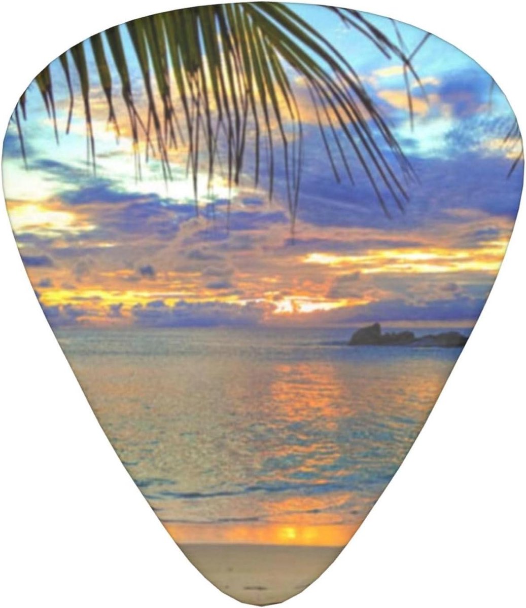 Gitaar Plectrums - Plectrums Set - Muziek Maken - Tropisch Strand Design - 12 Stuks - Wit