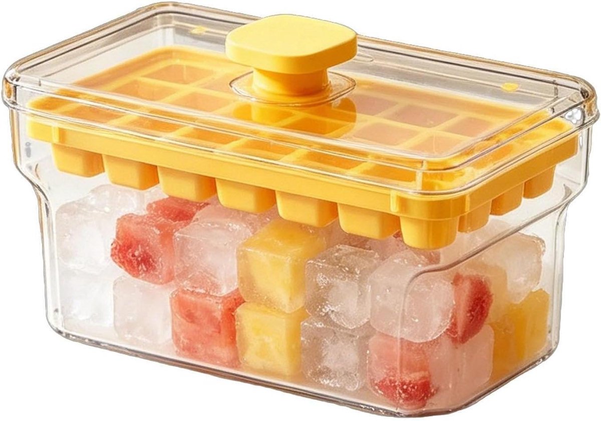 IJsblokjes Bakjes - IJsblokjeshouder - Drankjes Koelen - 34 Vakjes - 13x10x12 cm - Oranje