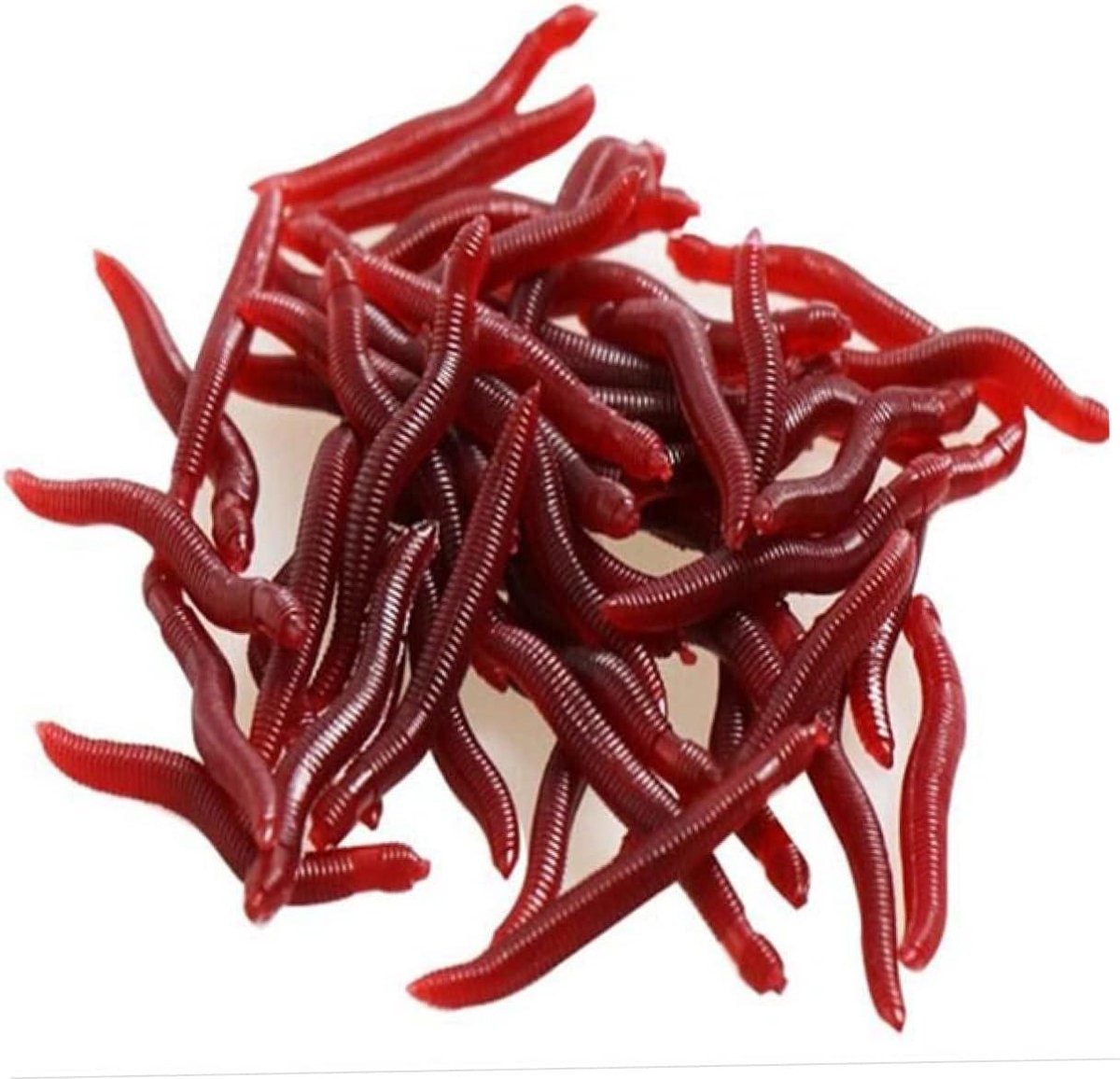 Nep Vissen Worm - Kunst Loopwormen - Vissen Met Kunstaas - Zacht Siliconen Materiaal - 100 Stuks - Rood