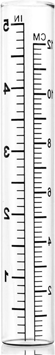 Regenmeter Buis - Glas Vervanging - Buiten Meten - Nauwkeurige Schaal - 5 Inch - Transparant