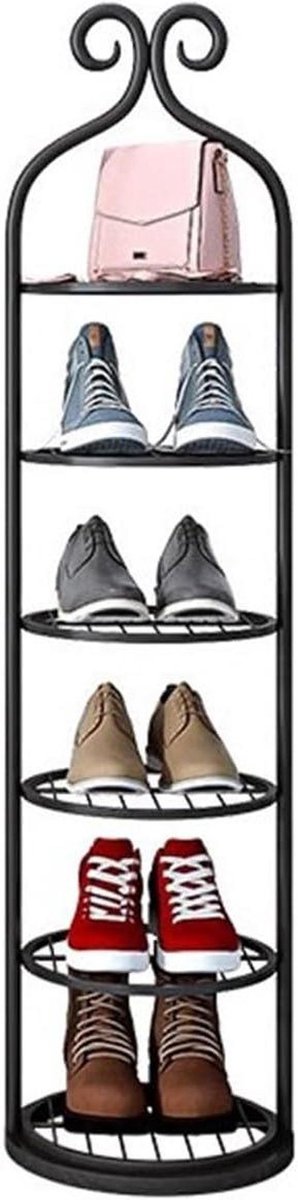 Schoenenrek - Schoenenkast - Ruimte Besparen - Stabiele Constructie - 27x27x86 cm - Zwart