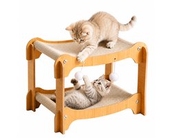 Kattenbed - Krabpaal - Kattenmandjes en kattenspeelgoed - 2-in-1 ontwerp- Krabmat - Kattenhuis - Krabton - Kattenmeubels