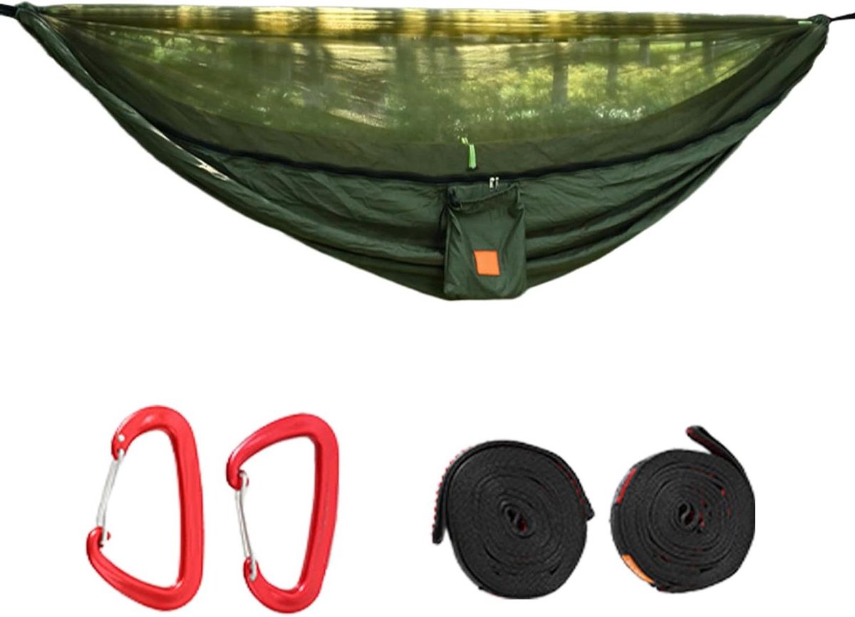 Hangmat met Klamboe - Kampeer Hangmat - Buiten Ontspannen - Snelle Opzet - 270x140 cm - Groen