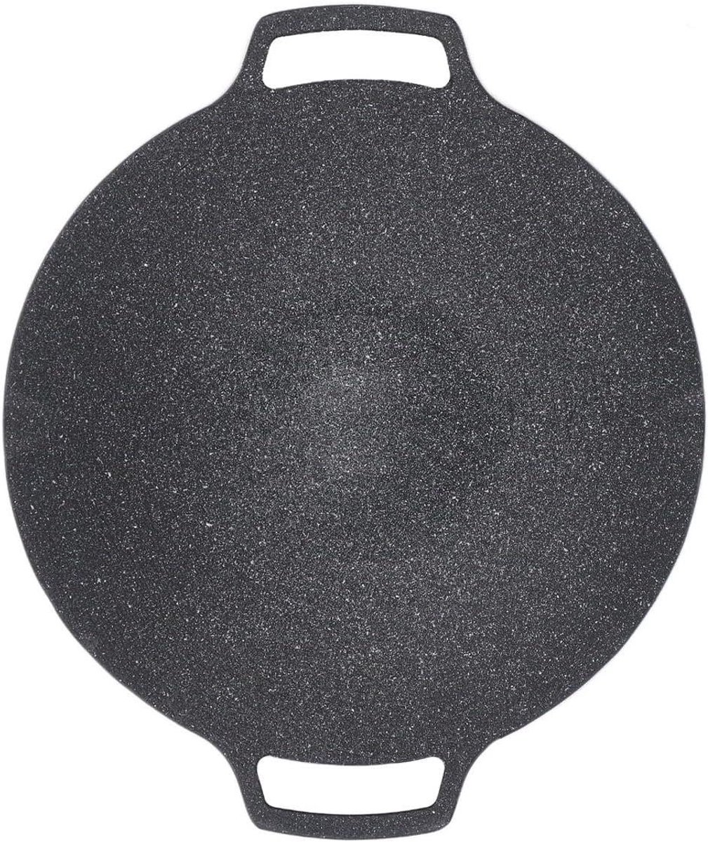 Bakplaat - Grillpan Ronde Plaat - Picknick Barbecue - Antiaanbaklaag - 33 cm - Zwart
