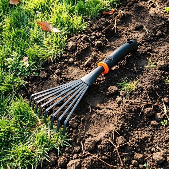 Tuintroffel - Graafgereedschap Handschop - Bodem Losmaken - Roestbestendig Koolstofstaal - 35 cm Lengte - Zwart — afbeelding 4