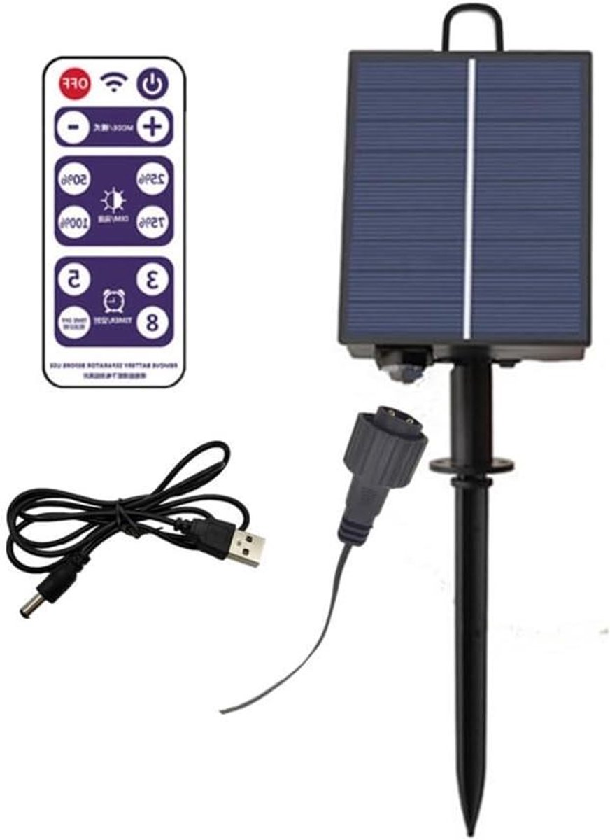 Zonnepaneel Controle Box - Batterij Lader - Verlichting Aanleggen - Geïntegreerd Zonnepaneel - 1200mAh - Zwart