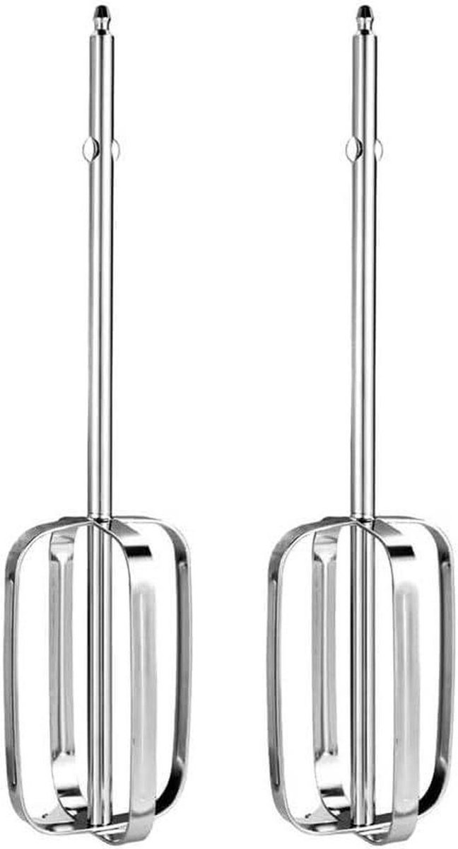 Handmixer Kloppers - Garde Vervanging - Snel Mengen - Anti-spat Ontwerp - 2 Stuks - Zilver