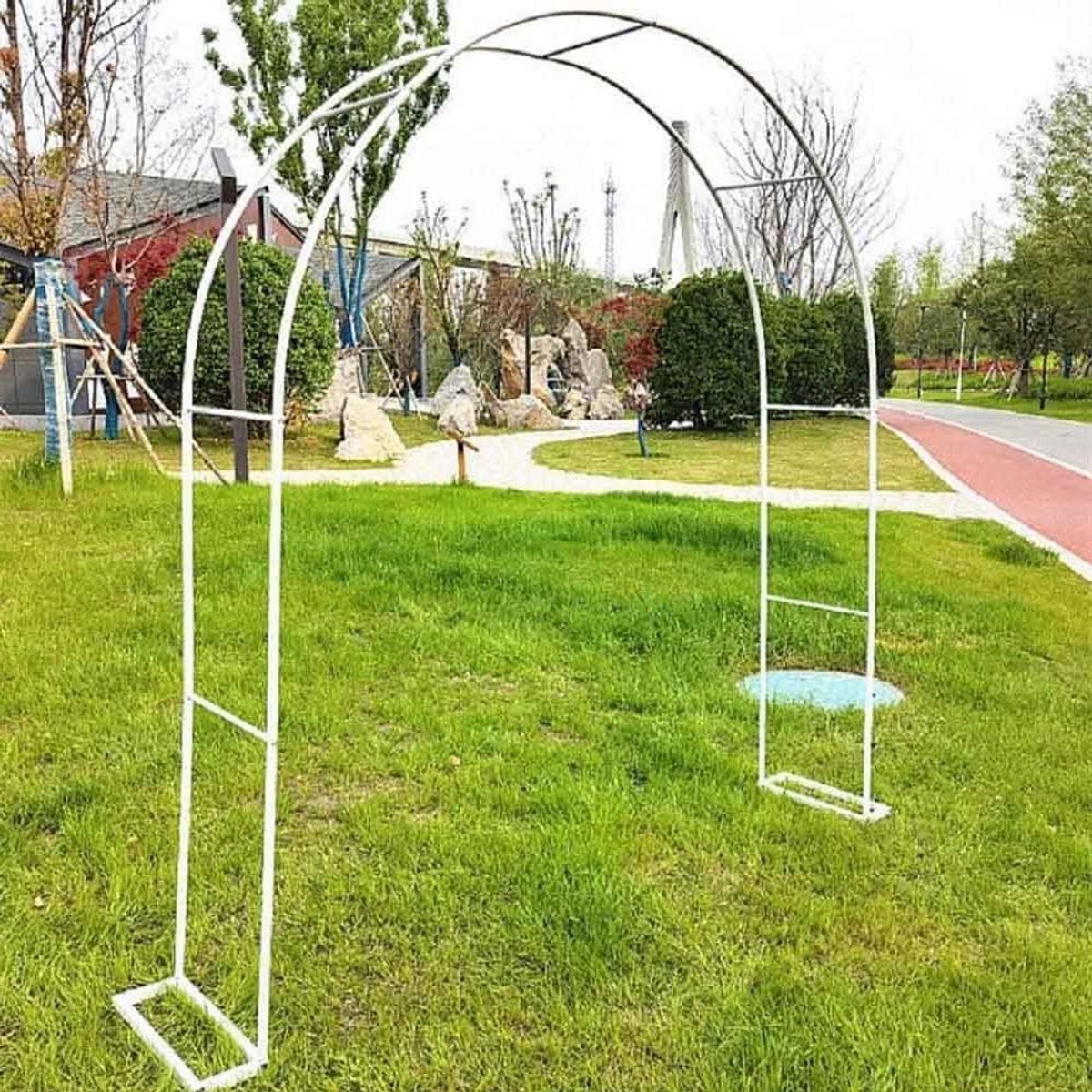 Rozenboog Tuin - Metalen Boog - Planten Ondersteunen - Stabiele Vierkante Buis - 1.8 x 2.2 M - Groen