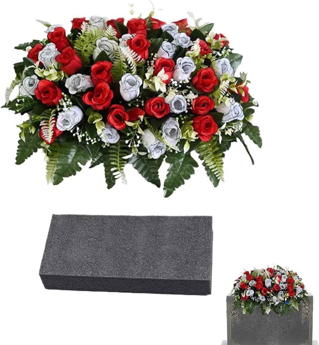 Générique Grafplaats bloemen voor , kunstrozen, grafzadelbloemen - voor grafsteen, , begra