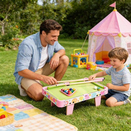Kinder Pooltafel - Opvouwbaar Draagbaar Leerzaam En Leuk - Biljartspel Met Opvouwbare Pooltafel Voor Kinderen - Voor Binnen Camping Buiten Huis Speelkamer Feest Educatief Spel van kinder — afbeelding 4