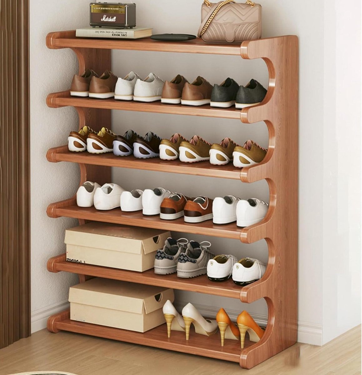 Schoenenrek - Hoekplank - Ruimte Besparen - Verticaal Ontwerp - 80 cm - Wit