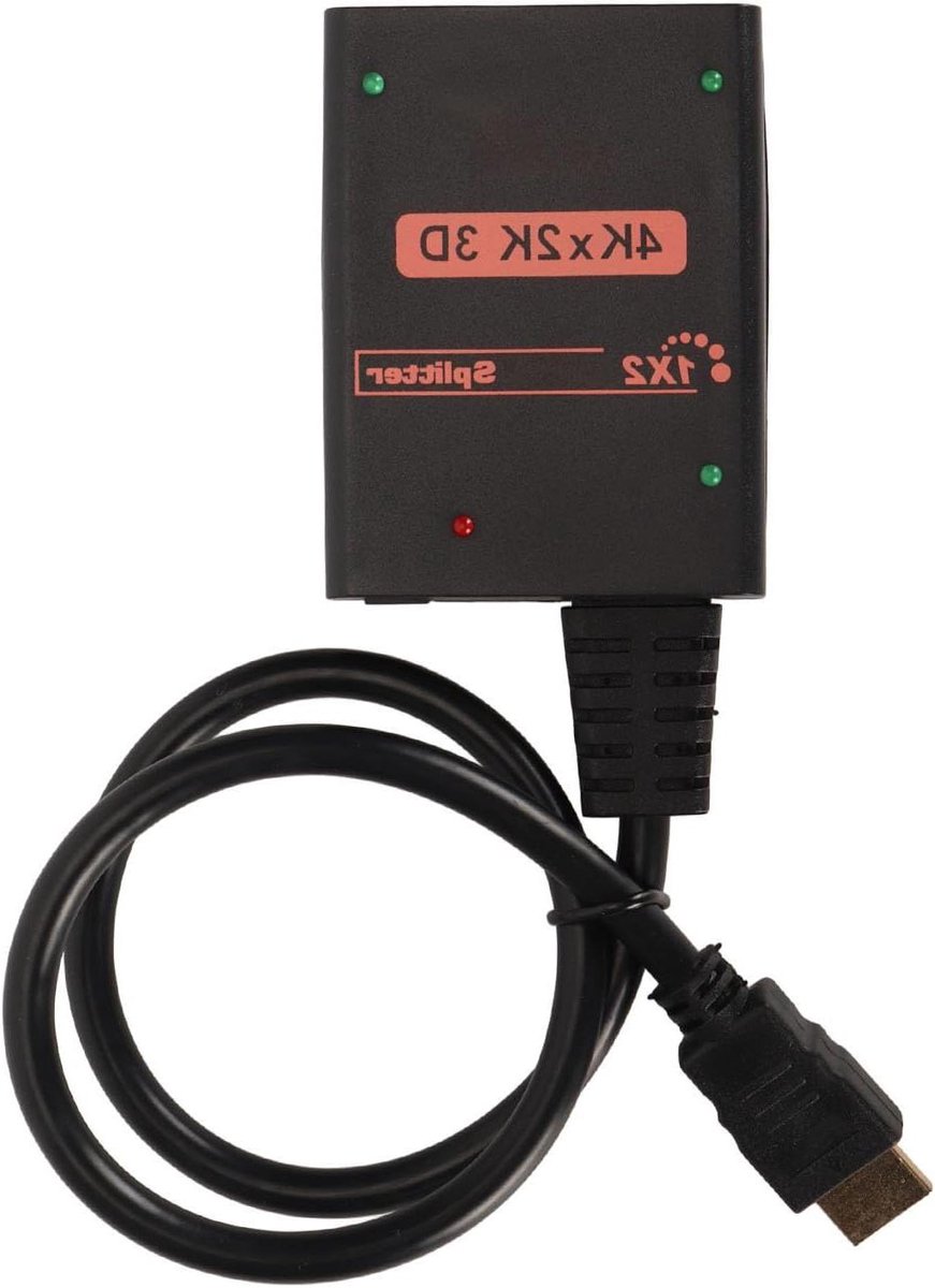 HDMI Splitter - Scherm Verdeler - Dubbele Schermen - 4K Resolutie - 1 In 2 Uit - Zwart
