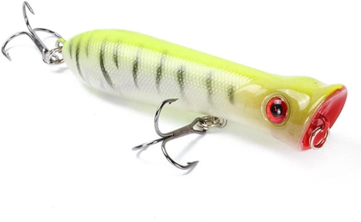 Visaas 1 stuk visaas 3D ogen 8 cm 11,4 g Topwater Harde Kunststof Aas Crankbait Pesca Karpervissen (B)