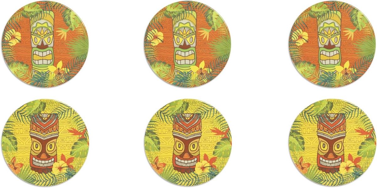 Pizzaborden Set - Dinerborden - Italiaans Eten - Tiki Decor - Diameter 31 cm - Meerkleurig