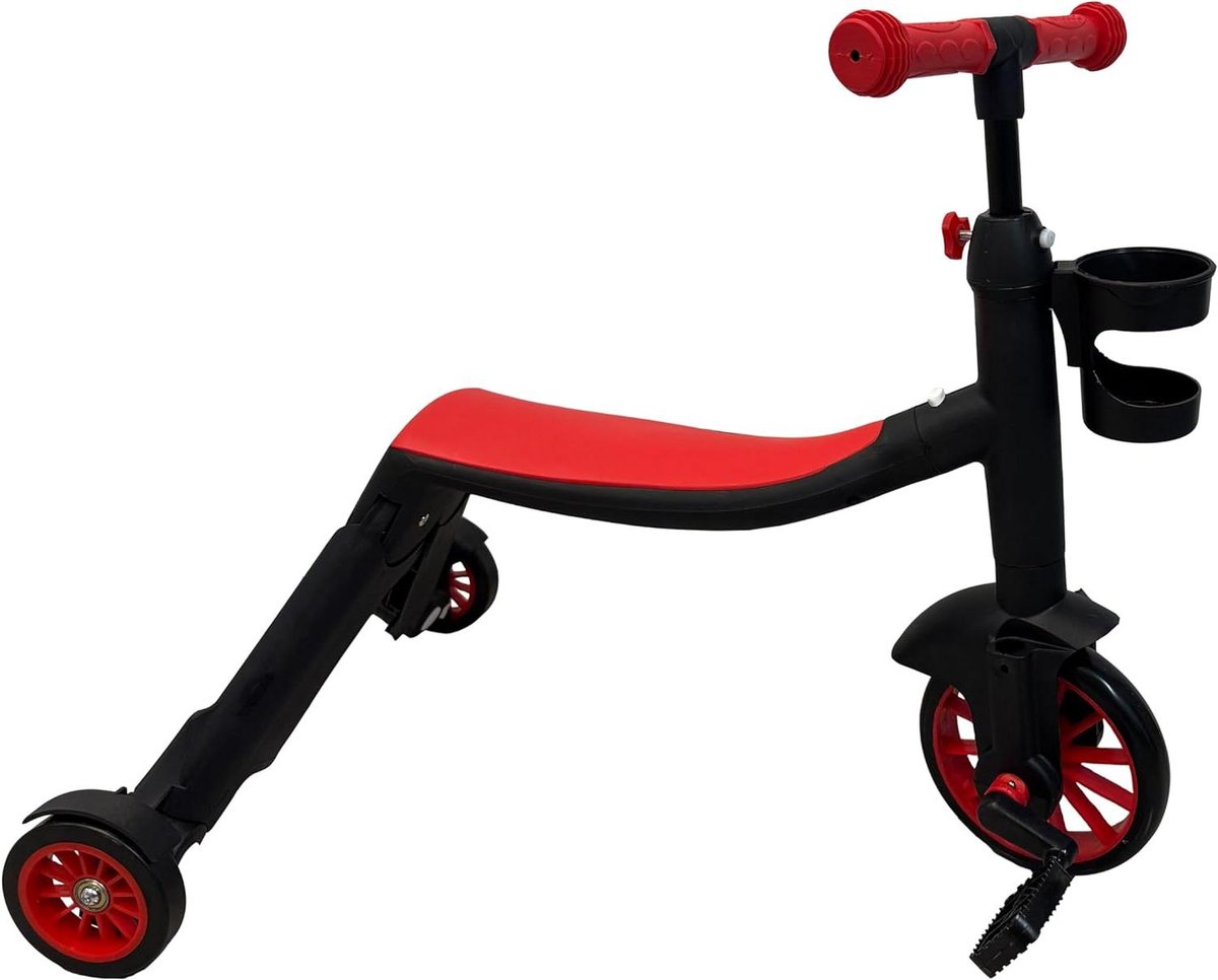 Peuter Driewieler - Loopfiets Scooter - Buiten Spelen - Zeven Rijmodi - 4.1kg - Rood