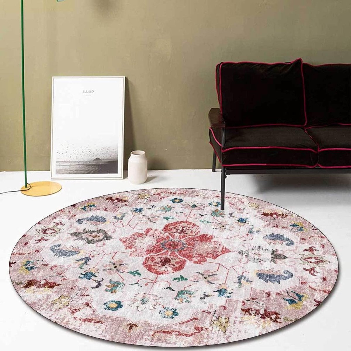 Rond Vloerkleed - Zachte Vloerbedekking - Woonkamer Decoratie - Wasbaar Ontwerp - ø 200cm