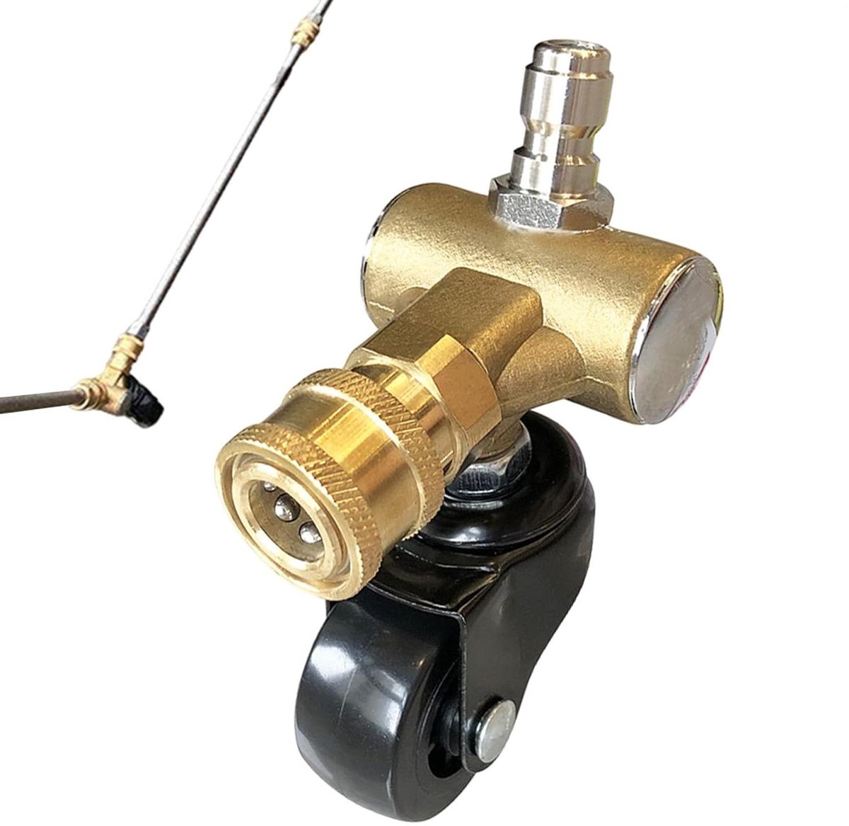 Chassis Reiniger - Onderstel Was Hulp - Voertuig Onderhoud - Draaibare Wielstructuur - 10 Centimeter Breed - Zilver