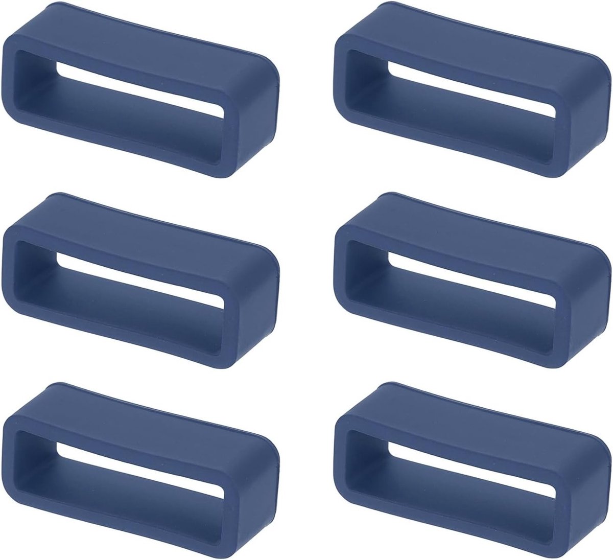 6 stuks siliconen horlogebandjes 22 mm, reservebandjes met horlogebandklemmen, donkerblauw en comfortabel