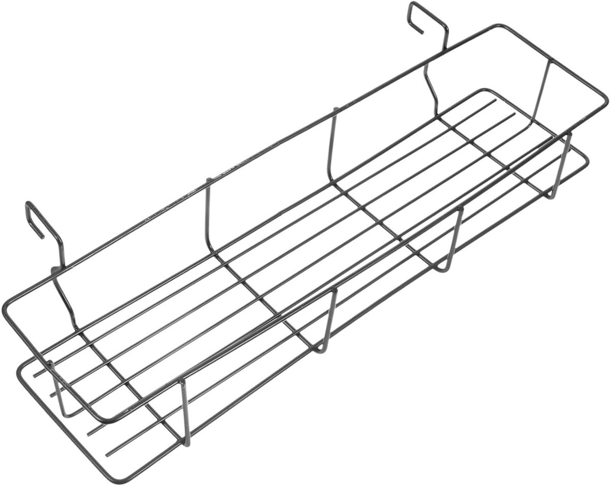 Kruidenmand Grill - Opbergmand Barbecue - Buiten Koken - Roestvrij Staal - 33 cm Lengte - Wit