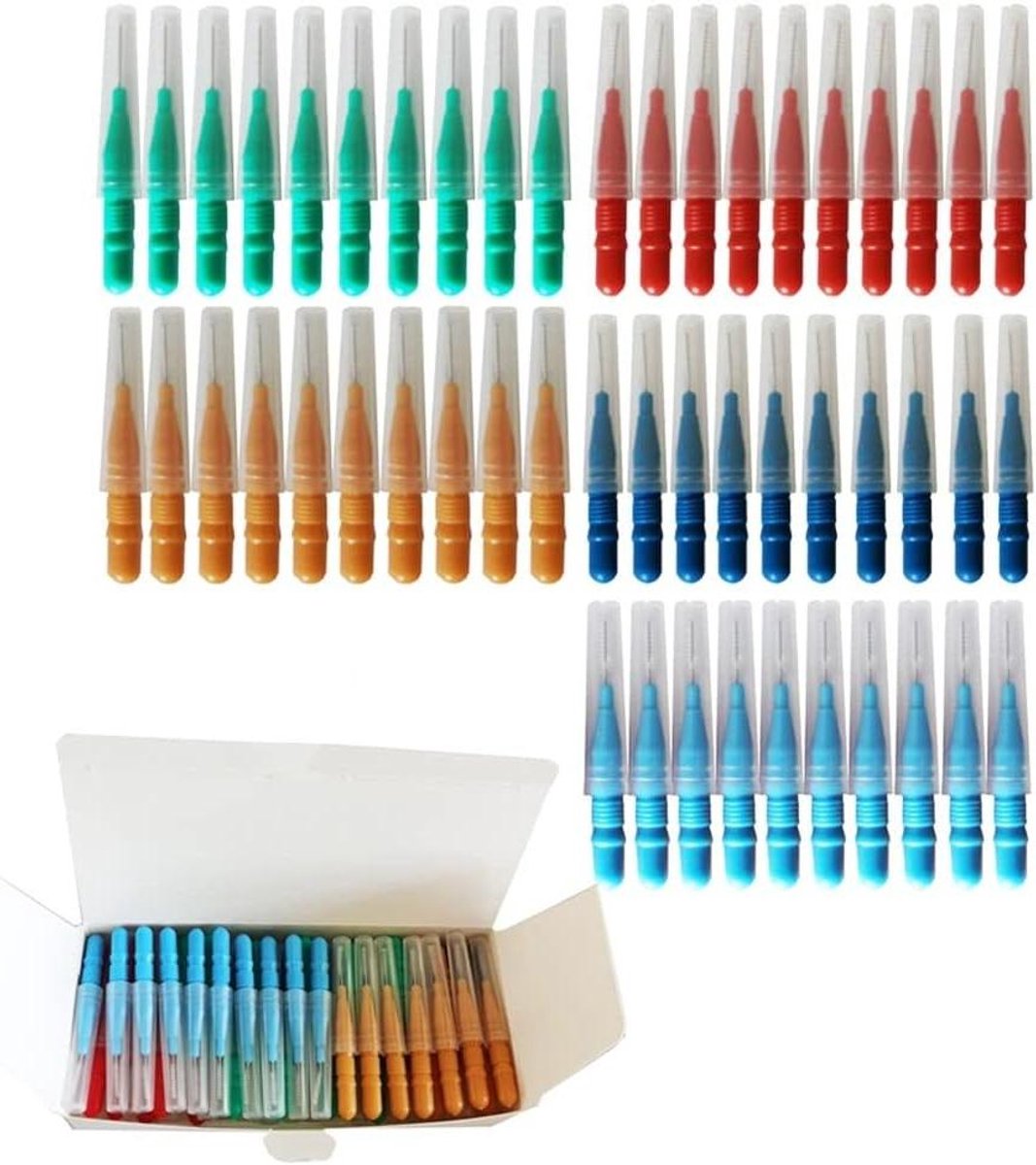 Interdentale Ragers - Tandenstokers Mondverzorging - Orale Hygiëne - Plaque Verwijderen - 50 Stuks - Multicolor