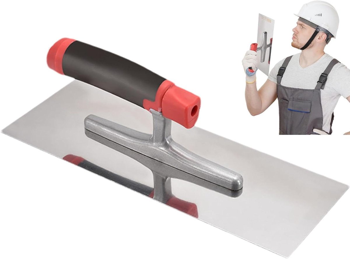 Metseltroffel Beton - Gipsgereedschap Vloer - Glad Werk Af - Roestvrij Staal - 30 cm - Zilver
