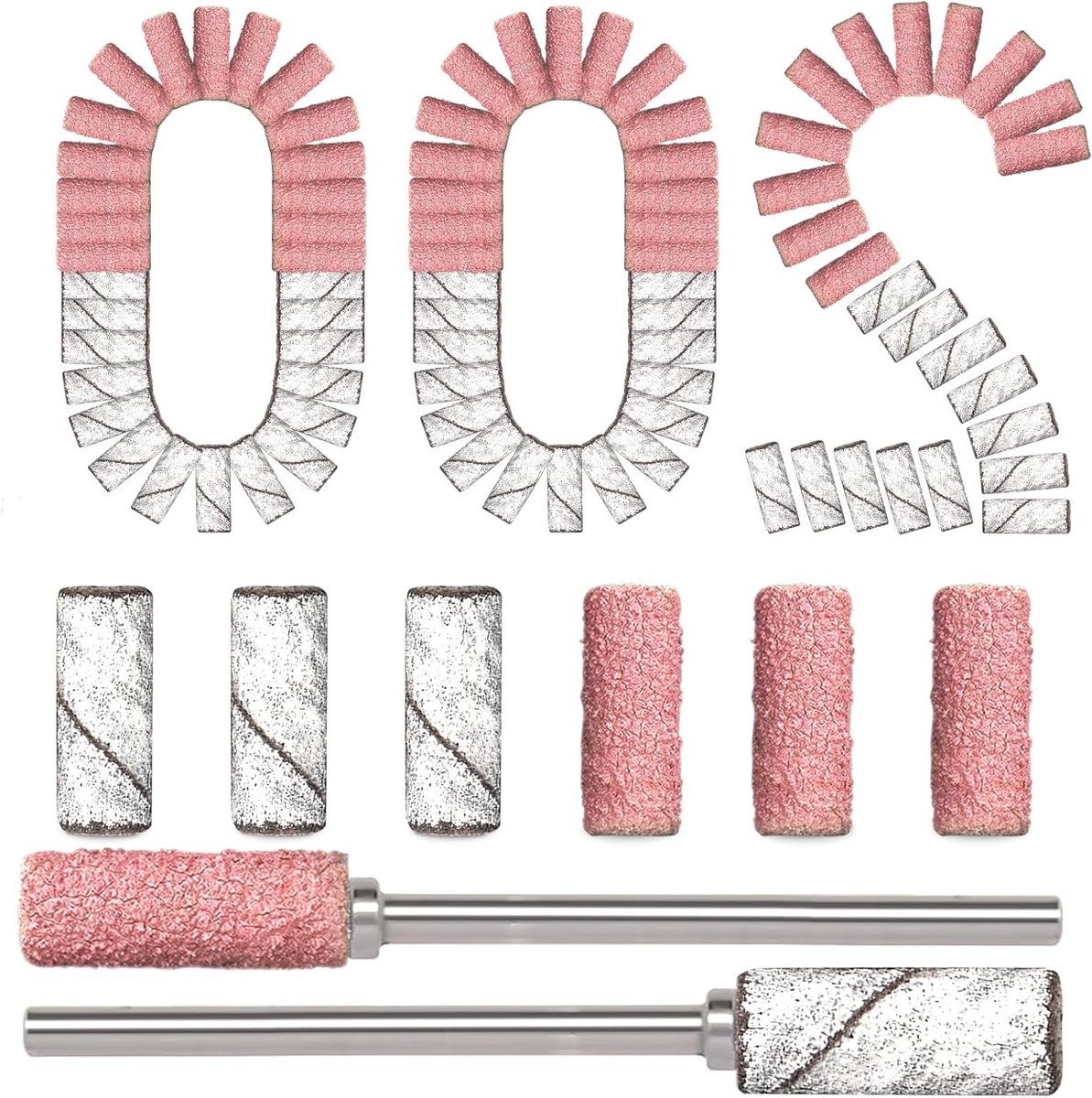 Ultrafijne mini-nagelvijlen 200 stuks met korrel 150 voor manicure en pedicure, inclusief 2 stuks nagelboormachine accessoires