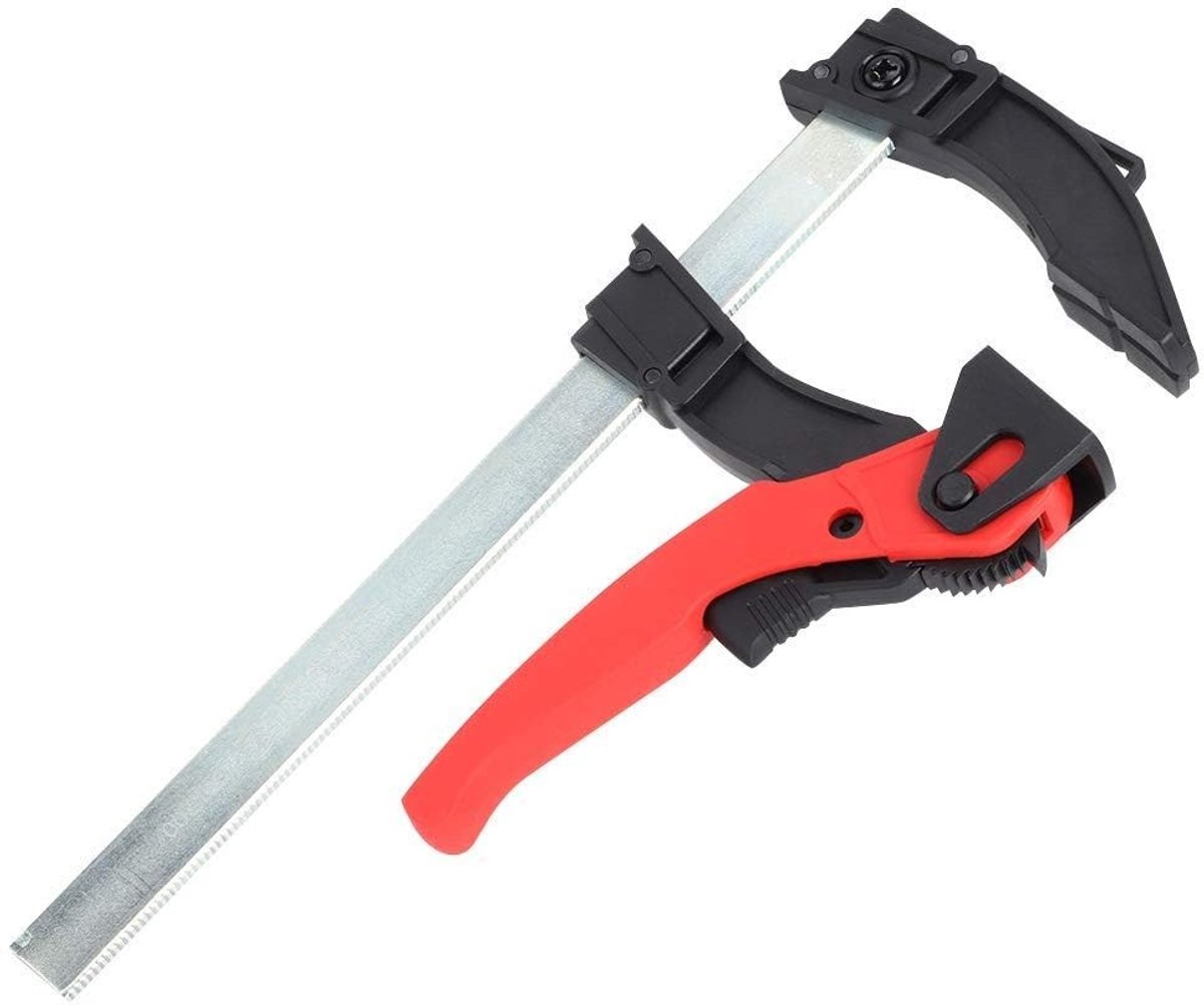 SVGCommerce - Quick Grip Ratchet F-Clamp - Verstelbare houtbewerkingsklem - Robuust en veelzijdig - Rood - Ideaal voor timmerwerk - Perfect voor kluss