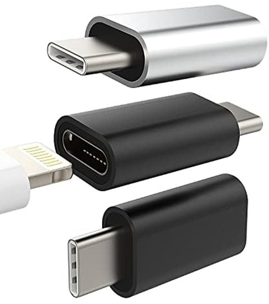 Cosensi - Dailygoods - 3-Pack Lightning naar USB-C Adapters voor Apple Apparaten