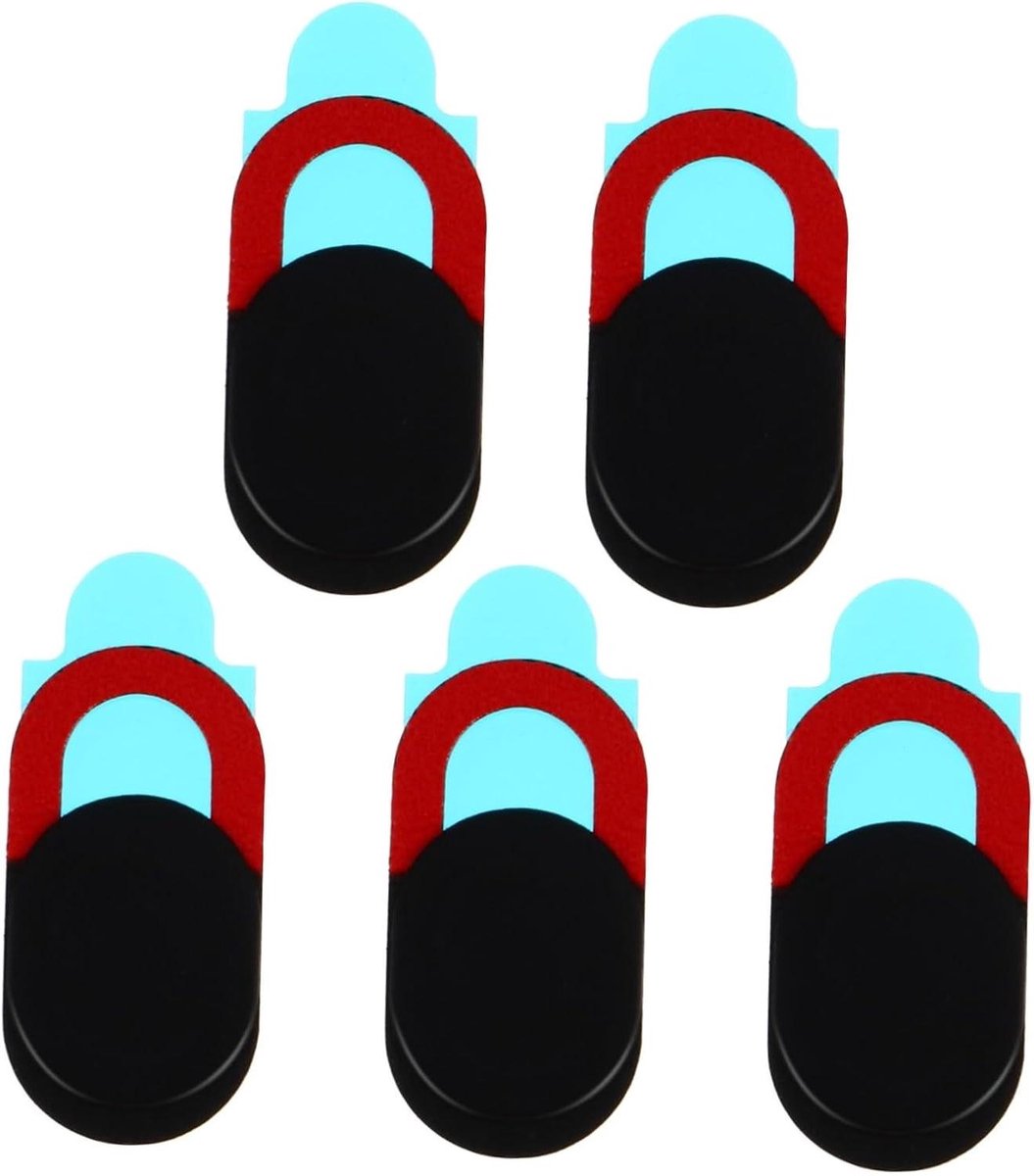 Webcam Cover - Privacy Slider - Digitale Veiligheid - Dun en Mini - 1.8 x 1 cm - Zwart Rood