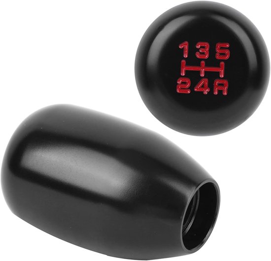 Pookknop - Schakelhendel - Auto Interieur - 5 Versnellingen - 40x60 mm - Zwart — afbeelding 4