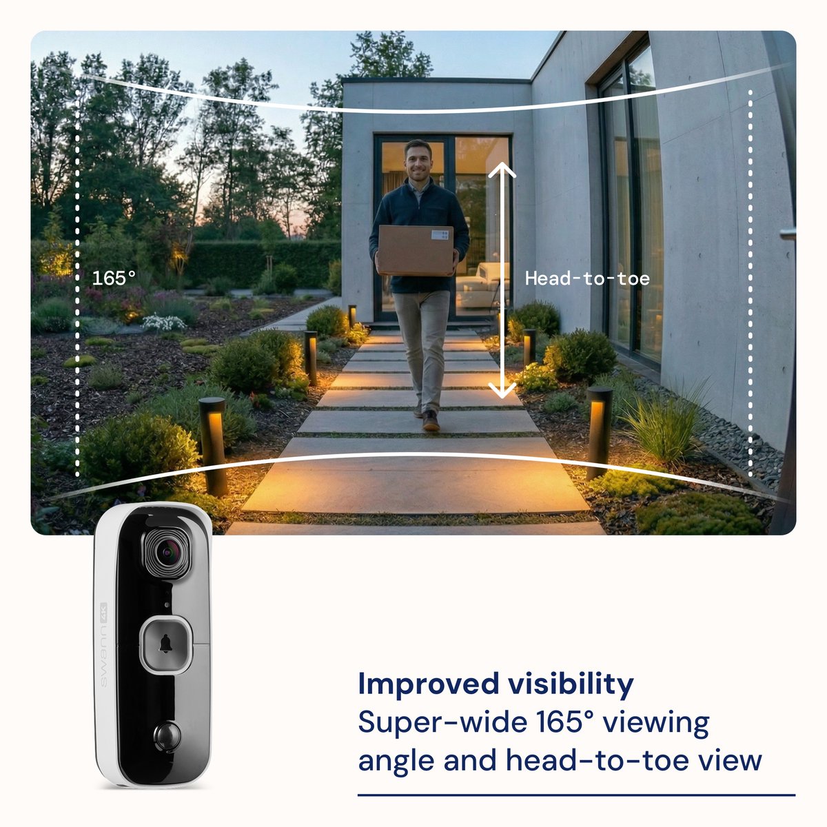 Swann Buddy4K™ Video Deurbel met 4K Ultra HD Video - afbeelding 2